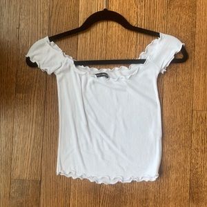 Brandy Melville ribbed off the shoulder crop top
